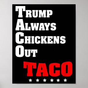 Trump Always Chickens Out Taco Trade Funny Meme 3 Poster