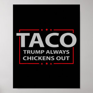 Trump Always Chickens Out Taco Trade Funny Meme 4 Poster
