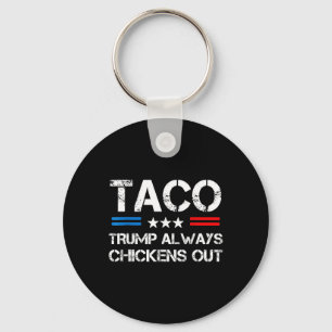 Trump Always Chickens Out Taco Trade Funny Meme 6 Key Ring