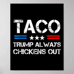 Trump Always Chickens Out Taco Trade Funny Meme 6 Poster