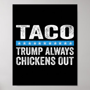Trump Always Chickens Out Taco Trade Funny Meme Poster