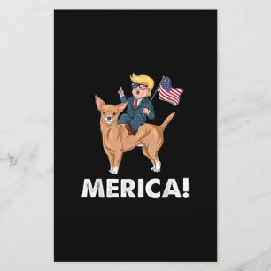 Trump America Chihuahua Dog American Hero Stationery