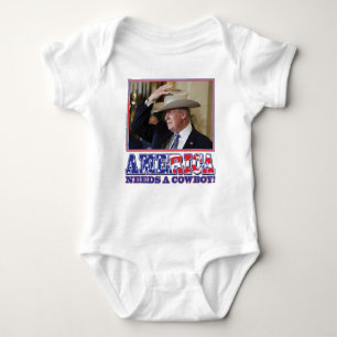 TRUMP-AMERICA-COWBOY BABY BODYSUIT