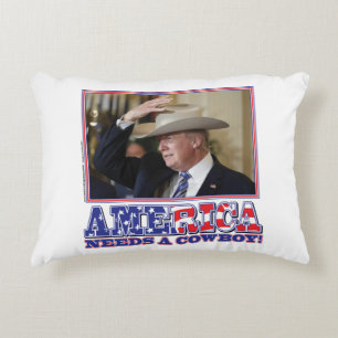 TRUMP-AMERICA-COWBOY DECORATIVE CUSHION