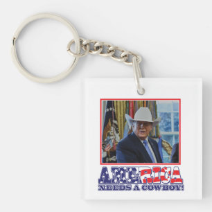 Trump - America Needs a Cowboy Key Ring
