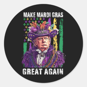 Trump American Flag New Orleans Make Mardi Gras Gr Classic Round Sticker