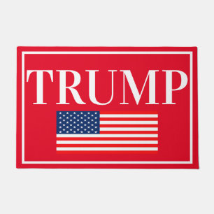 Trump American Flag on Red Doormat
