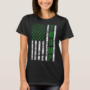 Trump American Flag Vintage St Patricks Day Shamro T-Shirt