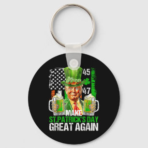 Trump American Shamrock Make St Patricks Day Key Ring