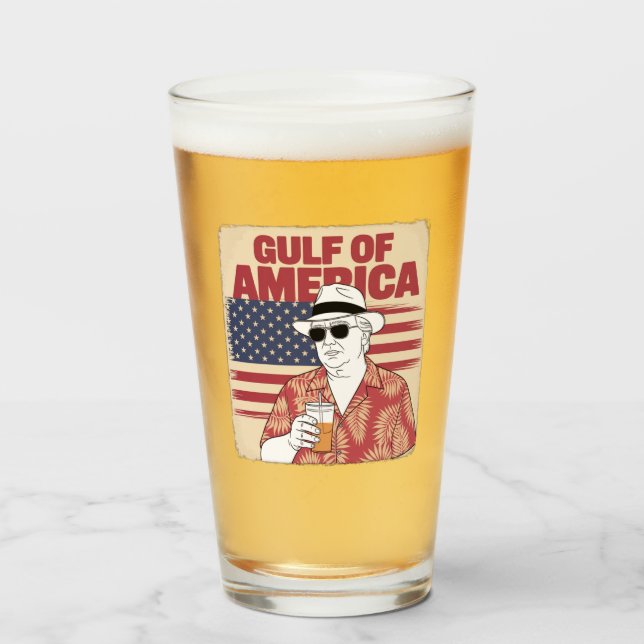 Trump America's Gulf Mexico President Trump  Glass (Front Filled)