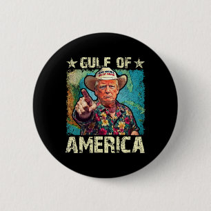 Trump America's Gulf Mexico President Trump Sombre 6 Cm Round Badge