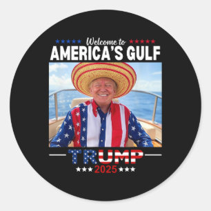 Trump America's Gulf Mexico President Trump Sombre Classic Round Sticker