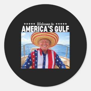Trump America's Gulf Mexico President Trump Sombre Classic Round Sticker