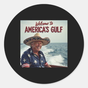 Trump America's Gulf Mexico President Trump Sombre Classic Round Sticker