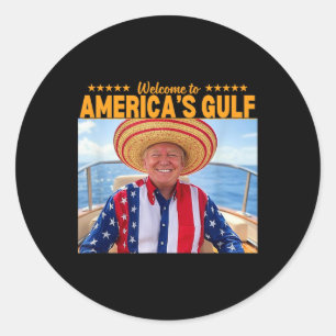 Trump America's Gulf Mexico President Trump Sombre Classic Round Sticker
