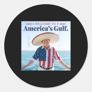 Trump America's Gulf Mexico President Trump Sombre Classic Round Sticker