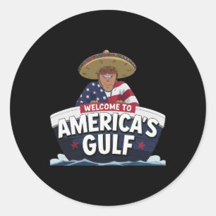 Trump America's Gulf Mexico President Trump Sombre Classic Round Sticker