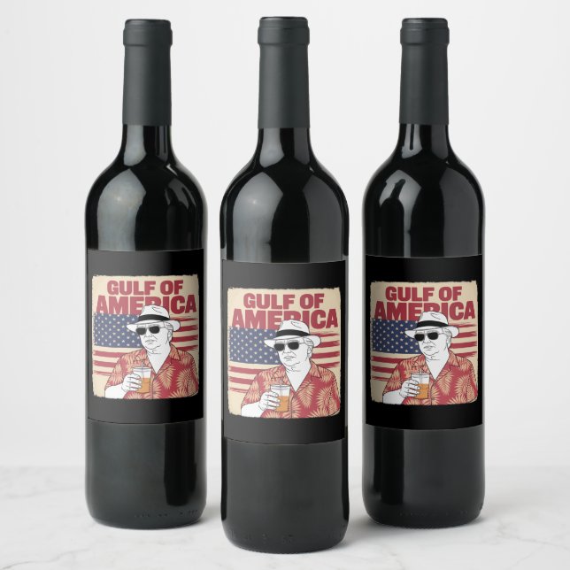 Trump America's Gulf Mexico President Trump  Wine Label (Bottles)