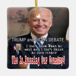 Trump and Biden Debate Ceramic Ornament
