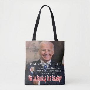 Trump and Biden Debate Tote Bag