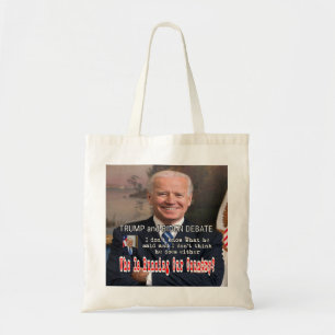 Trump and Biden Debate Tote Bag