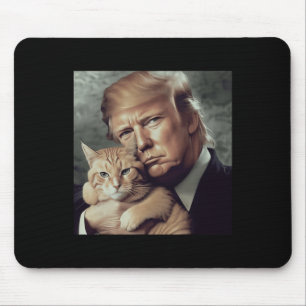 Trump And Cat - Funny Trump Cat Meme Mouse Pad