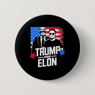 Trump And Elon 2024 Presidential Election American 6 Cm Round Badge