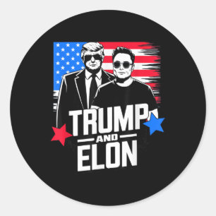 Trump And Elon 2024 Presidential Election American Classic Round Sticker