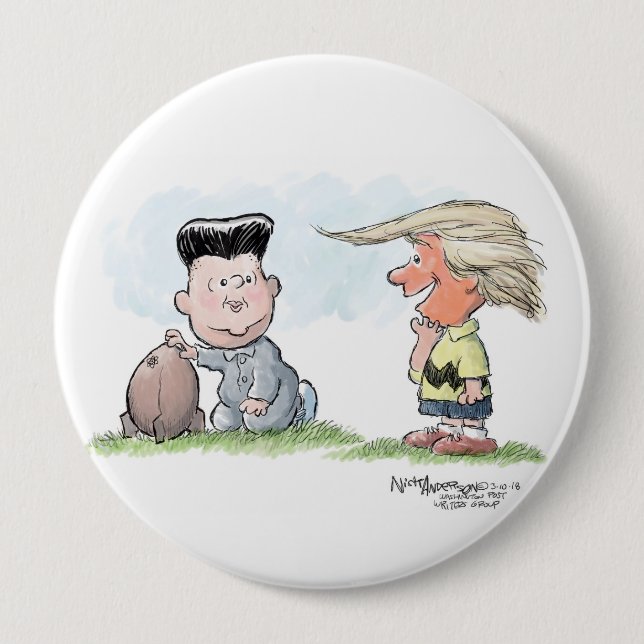 Trump and Kim Jong Un Button (Front)