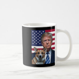 Trump And Pembroke Welsh Corgi Dog Usa Flag Electi Coffee Mug