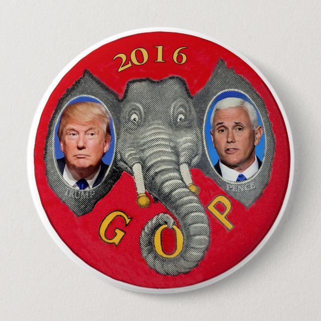 Trump and Pence 10 Cm Round Badge (Front)