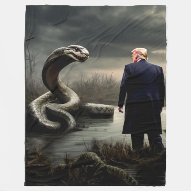 TRUMP and the DEEP STATE Fleece Blanket (Front)