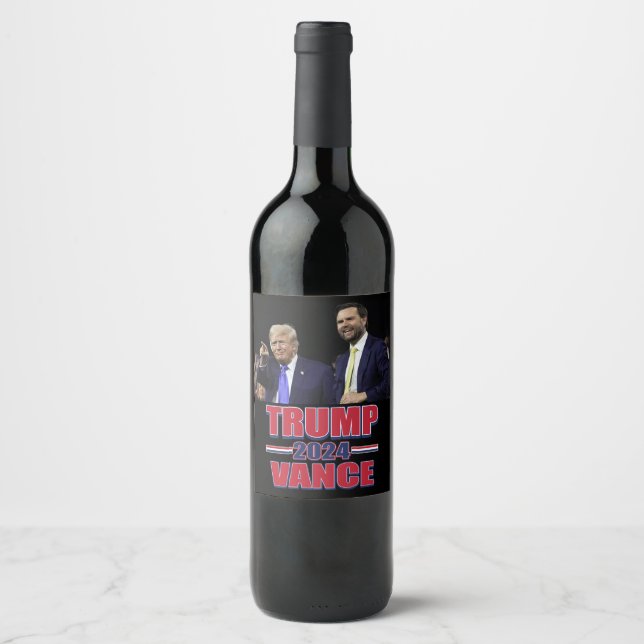Trump and Vance 2024 Wine Label (Front)