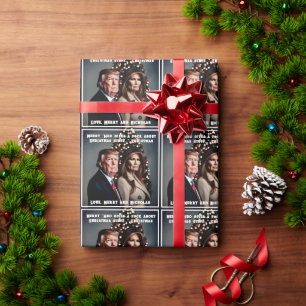 Trump and Wife "Who Gives a F*ck" Christmas Wrapping Paper