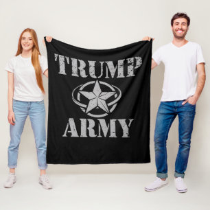 Trump Army 47th US President Vintage Retro Fleece Blanket