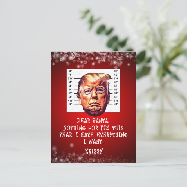  Trump Arrested Dreams Come True Christmas Postcard (Standing Front)
