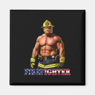 Trump As A Buff Firefighter Trump 2024 Magnet