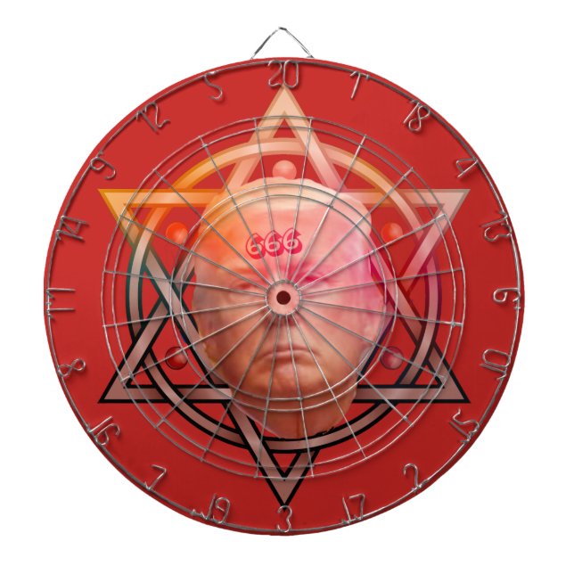 Trump as Anti-Christ on Pentacle Personalised Dartboard (Front)