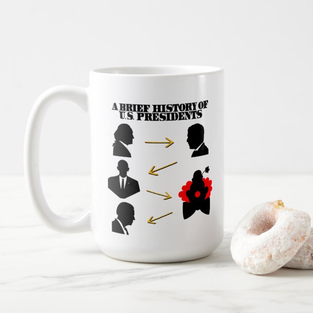 Trump As Clown: A Brief History Of US Presidents Coffee Mug (With Donut)