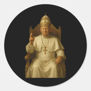 Trump As Vatican Church Pope Funny Pope Trump Classic Round Sticker