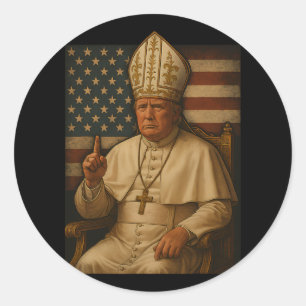 Trump As Vatican Church Pope Republican Make Vatik Classic Round Sticker