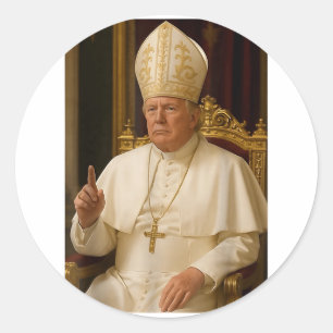 Trump As Vatican Church Pope Trump Funny Vatican C Classic Round Sticker