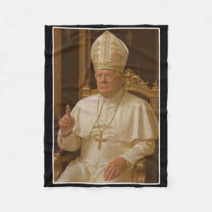 Trump As Vatican Church Pope Trump Funny Vatican C Fleece Blanket