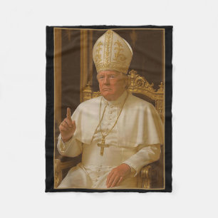 Trump As Vatican Church Pope Trump Funny Vatican C Fleece Blanket