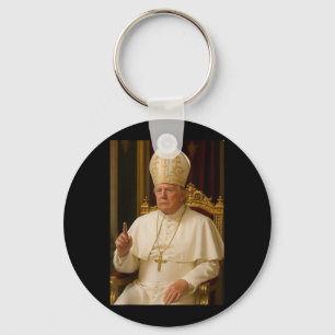 Trump As Vatican Church Pope Trump Funny Vatican C Key Ring