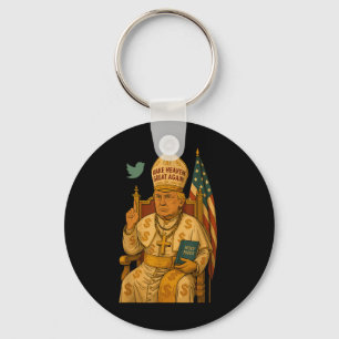 Trump As Vatican Church Pope Trump ,republican , F Key Ring
