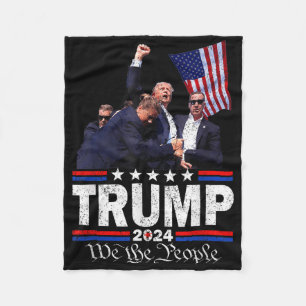Trump Asination Bloody Ear Bleeding Butler Pa Trum Fleece Blanket