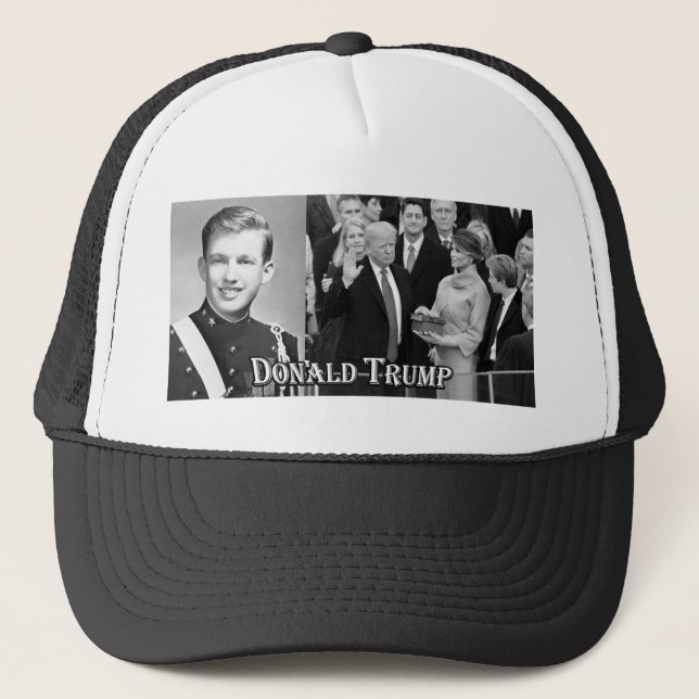Trump At New York Military Acad & Then U.S. Pres. Trucker Hat (Front)