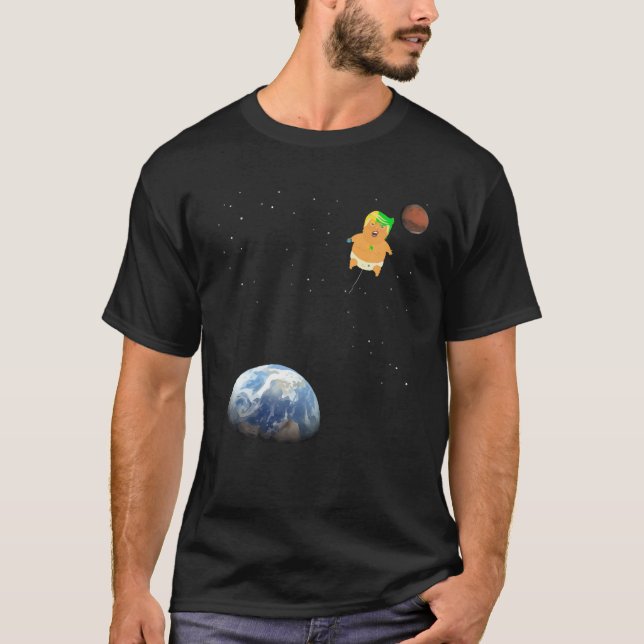 Trump Baby Blimp Balloon Mars Mission Space Force  T-Shirt (Front)