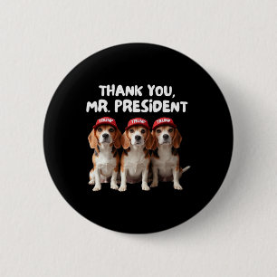 Trump Beagles For Trump Supporter Dog Owner Man Wo 6 Cm Round Badge